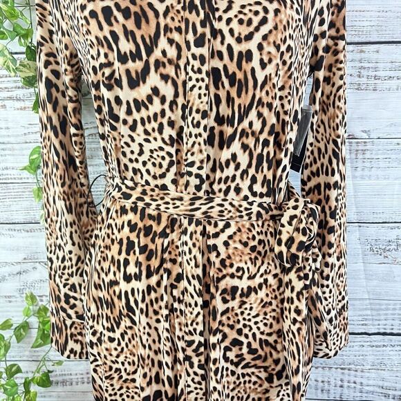 INC International Concepts Dress sz Small Black Brown Maisie Animal Slinky Knee - Picture 8 of 16